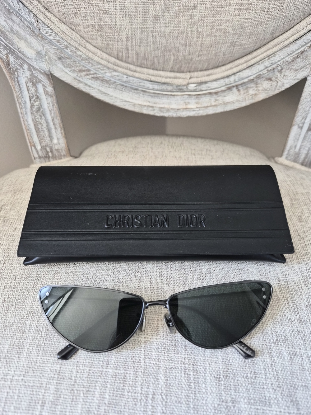Dior Cat Eye Sunglasses in Gray/Green